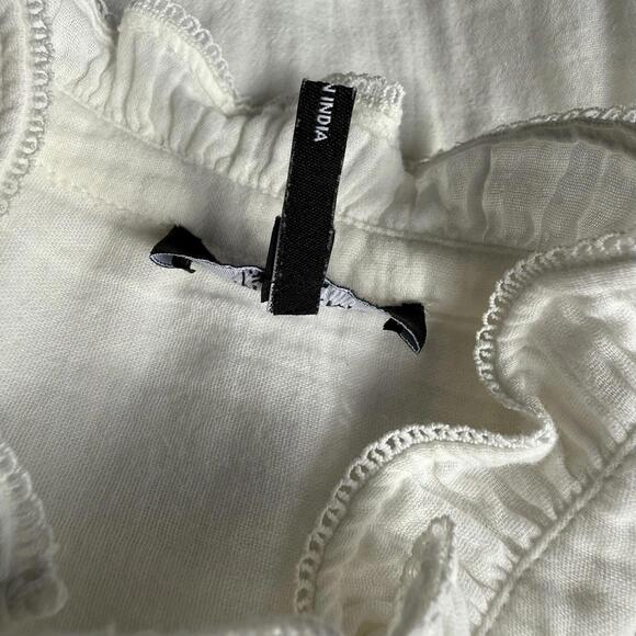 ME+EM Women Cheesecloth Trim Detail Short Swing Dress Soft White Cotton US 6 S - Picture 13 of 15